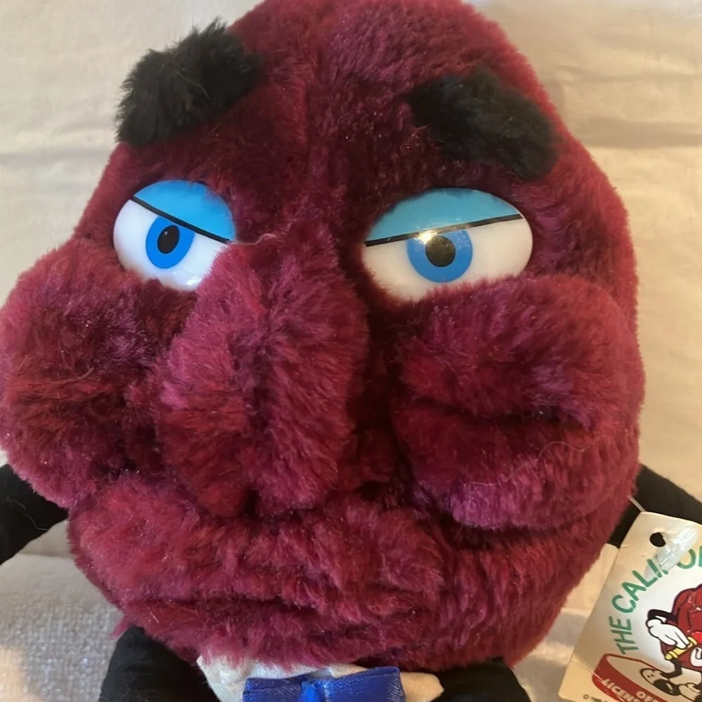Vintage 1988 California Raisin Dried Fruit Acme 10” Plush Stuffed Sunburst Grape
